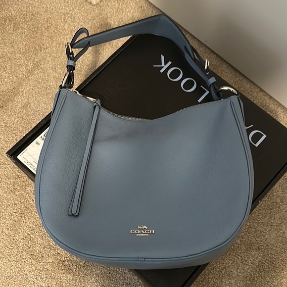 Coach Sky Blue Leather Hobo Bag - Picture 5 of 8